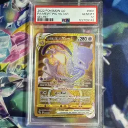 2022 Pokemon—Mewtwo VSTAR (Secret) #086/078 Pokemon GO—Secret Rare Holo PSA 10 - Image 1