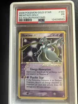 The Pokemon Company Mewtwo Star 103/110 Holon Phantoms Gold Star Holo PSA - Image 1