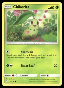 Chikorita 5/214 Common Lost Thunder Pokemon Lightly Played - Image 1