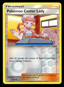 Pokemon Center Lady 64/68 Hidden Fates Reverse Holo Uncommon NM - Image 1