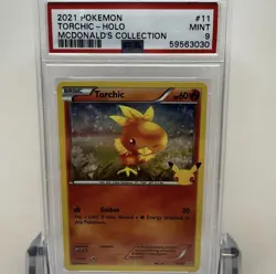 SET OF 3 2021 POKEMON MCDONALD'S COLLECTION PSA 9 - TREECKO, TORCHIC, & MUDKIP - Image 3