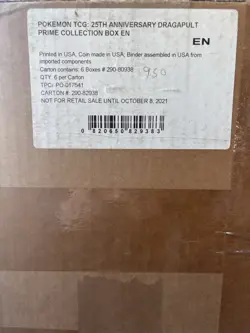 Pokemon TCG Celebrations Collection: Dragapult Prime Box Sealed Case 820650809385 - Image 1