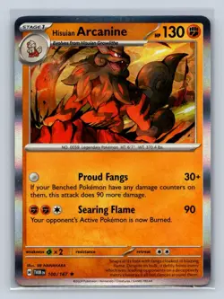 Hisuian Arcanine #100/167 SV06: Twilight Masquerade Holo Rare Pokemon Card NM - Image 1