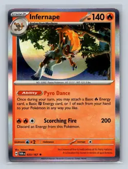 Infernape #033/167 SV06: Twilight Masquerade Holo Rare Pokemon Card NM - Image 1