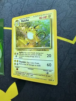 Pokemon Raichu 14/102 Base Set Holo Rare Unlimited 024💎LP💎 - Image 3