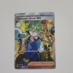 Pokemon Clemont's Quick Wit 229/191 Sv08 Surging Sparks Ultra Rare Holo - Image 1