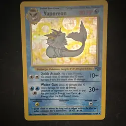 Pokemon Vaporeon Jungle Holo Rare Unlimited 12/64 80 HP English - Image 1