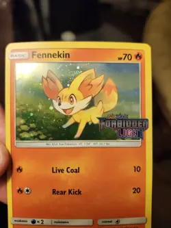 Pokemon TCG Fennekin Forbidden Light 15/131 Promo Stamped Holo Common Mp LP - Image 2