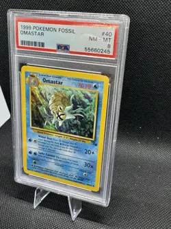 Pokemon Card Omastar 40/62 1st Edition Fossil Set 1999 PSA 8 NM-MT - Image 2