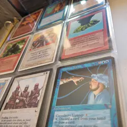 Very Old 90's MAGIC CARDS COLLECTION BINDER -8 Pages of Cards & 1000 bulk MTG - Image 1