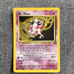 Pokemon TCG Mr. Mime Jungle Holo Rare 6/64 40 HP Unlimited 1999 English Card - Image 1