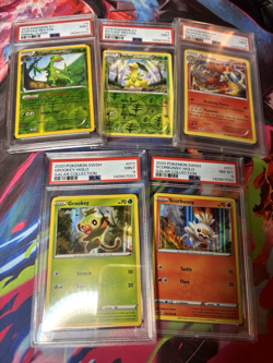 Lot of 5 PSA Graded Pokemon Cards Sceptile Scorbunny Bayleef Delphox Grookey 9-8 - Image 1