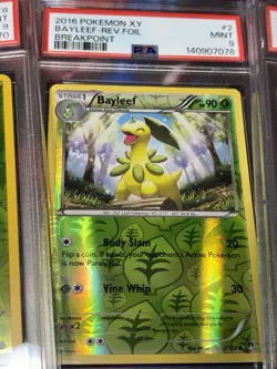 Lot of 5 PSA Graded Pokemon Cards Sceptile Scorbunny Bayleef Delphox Grookey 9-8 - Image 3