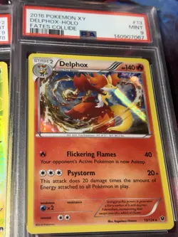 Lot of 5 PSA Graded Pokemon Cards Sceptile Scorbunny Bayleef Delphox Grookey 9-8 - Image 4