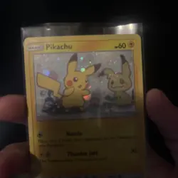 Mint Pokemon TCG Pikachu SM162 Holo Card & Mimikyu Basic Lightning Lot English - Image 3