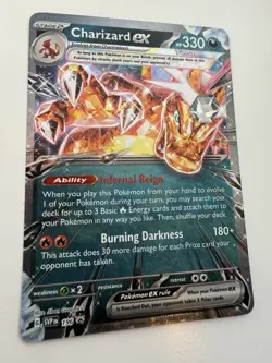Pokemon Charizard ex 125/197 Sv: Scarlet & Violet Holo EX 330 HP Card English - Image 2
