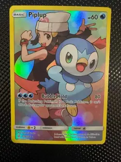 Piplup 239/236 Secret Rare SM Cosmic Eclipse Pokemon Card NM - Image 2