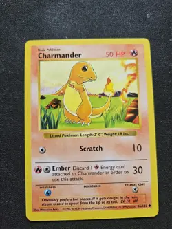Pokemon TCG Charmander Base Set 46/102 50 HP Common Regular English Card - Image 1