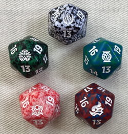SECRETS OF STRIXHAVEN - Complete x5 Set MTG D20 Spindown Lifecounter Set Dice - Image 1