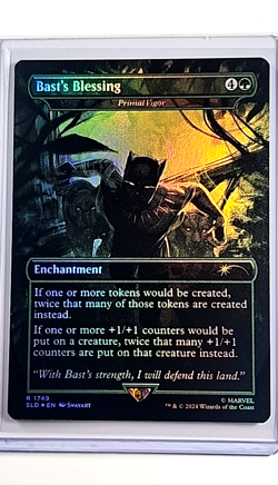 MTG Magic the Gathering Secret Lair Drop Foil 1749 Bast's Blessing Black Panther - Image 1