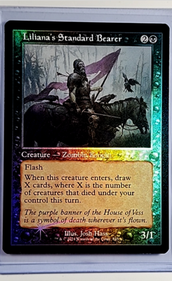 MTG Magic the Gathering SLD Secret Lair Retro Foil 840 Liliana's Standard Bearer - Image 1