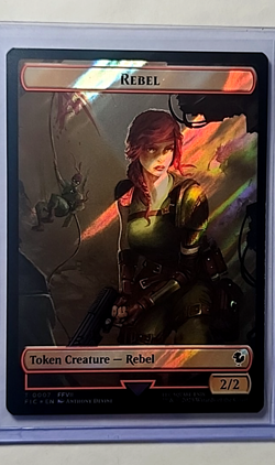 MTG Magic the Gathering Final Fantasy Commander Surge Foil Token Soldier / Rebel - Image 1