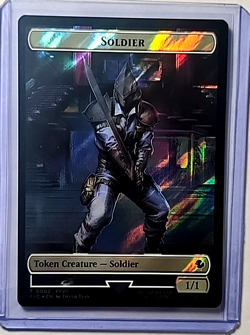 MTG Magic the Gathering Final Fantasy Commander Surge Foil Token Soldier / Rebel - Image 2