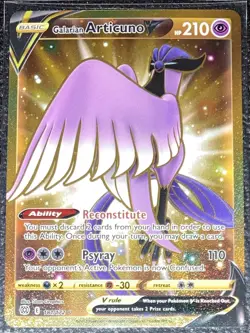 Galarian Articuno V Gold Secret Rare 181/172 Brilliant Stars Pokemon TCG NM - Image 1