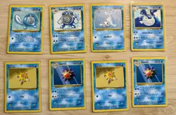 1999 Pokemon Base Set Unlimited WOTC Water Lot (8) – MP + 1 HP - Image 1