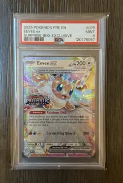 Pokemon 2025 Pre En-Prismatic Evolutions Surprise Box Exclusive Eevee EX PSA 9 - Image 1