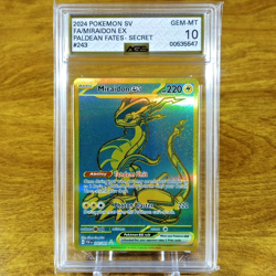 Pokemon Paldean Fates Miraidon EX 243/091 AGS Gem-MT 10 FA Holo Secret Rare 2024 - Image 1