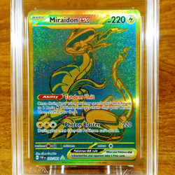 Pokemon Paldean Fates Miraidon EX 243/091 AGS Gem-MT 10 FA Holo Secret Rare 2024 - Image 2