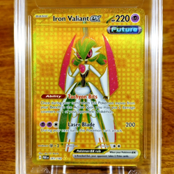 Pokemon Paradox Rift Iron Valiant EX 261/182 AGS Gem-MT 10 Gold Holo Rare 2023 - Image 2