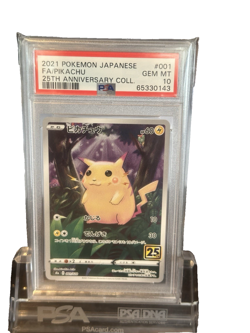 2021 POKEMON JAPANESE FA/PIKACHU 25TH ANNIVERSARY COLL. #001 PSA 10 - Image 1