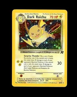 2000 Pokemon TEAM ROCKET DARK RAICHU HOLO 83/82 RARE! LP + - Image 1