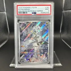 2025 Pokemon Journey Togather N’s Reshiram #167 Box Topper EN Graded PSA 9 - Image 1