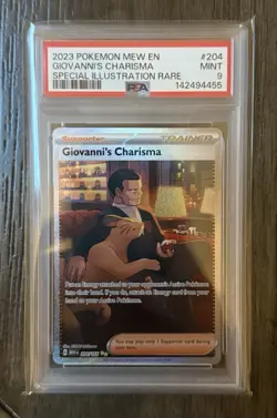 2023 Pokemon 151 Giovanni's Charisma Special Illustration #204 PSA 9 - Image 1