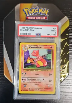 Charmeleon PERFECT CENTERING PSA 9 1999 Pokemon #24 Base Unlimited FRESH SLAB - Image 1