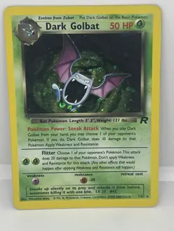 Pokemon TCG Dark Golbat Team Rocket 7/82 Holo Unlimited Swirl Holo Rare WOTC MP - Image 2