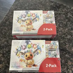 Pokemon TCG Prismatic Evolutions ETB Booster Bundle Costco 2-Pack Sealed X2 - Image 1