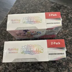 Pokemon TCG Prismatic Evolutions ETB Booster Bundle Costco 2-Pack Sealed X2 - Image 2