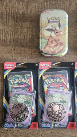 Pokemon Prismatic Evolutions 2 Sealed Mini Tins + 4 Phant. Flames Single Blister - Image 2