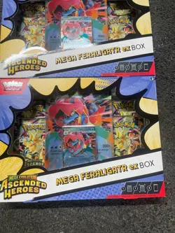 Pokemon TCG: Mega Evolution Ascended Hero’s - Mega Feraligatr Ex Box - X2 - NEW! - Image 3