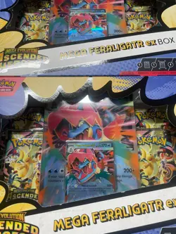 Pokemon TCG: Mega Evolution Ascended Hero’s - Mega Feraligatr Ex Box - X2 - NEW! - Image 4