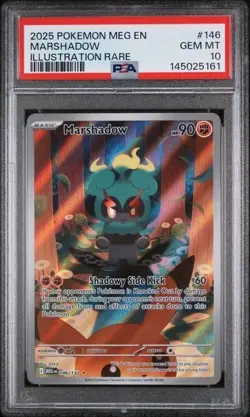 MARSHADOW #146 PSA 10 2025 Illustration Rare Pokemon Mega Evolution English Gem - Image 1