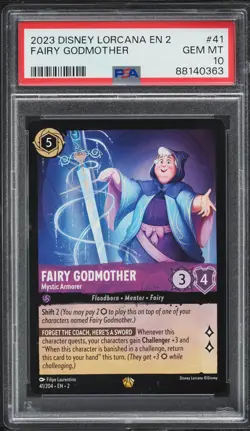 2023 Disney Lorcana Rise Of The Floodborn Fairy Godmother #41 PSA 10 - Image 1
