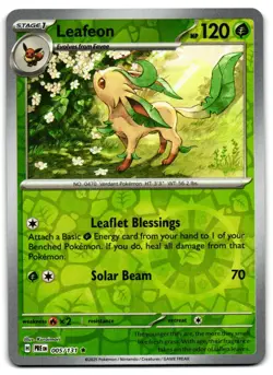 Leafeon 005/131 - Prismatic Evolutions Rare Pokemon TCG Reverse Holo - LP Card - Image 1