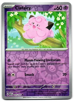 Clefairy 035/165 - 151 Common Pokemon TCG Reverse Holo - LP Card - Image 1