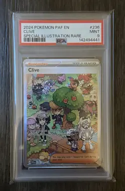 2024 Pokemon Paldean Fates Clive Special Illustration Card 236/091 PSA 9 - Image 1