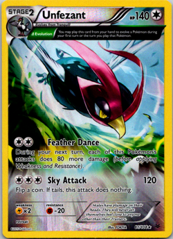 Unfezant 81/108 XY Roaring Skies Pokemon Card Reverse Holo Rare - Image 1